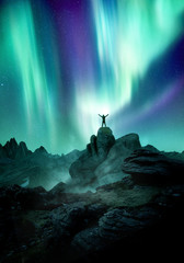 Wall Mural - Night Sky Filled With The Aurora Northern Lights