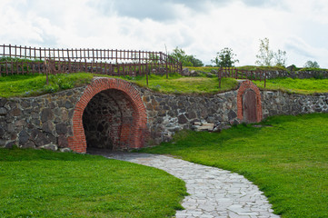 Old stone and brick wall