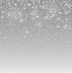 Wall Mural - seamless realistic falling snow or snowflakes. isolated on transparent background - stock vector.