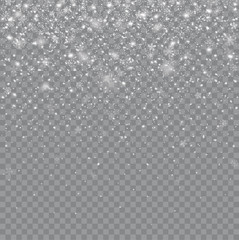 Wall Mural - seamless realistic falling snow or snowflakes. isolated on transparent background - stock vector.