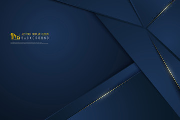 Wall Mural - abstract gradient blue luxury golden line template premium background. illustration vector eps10