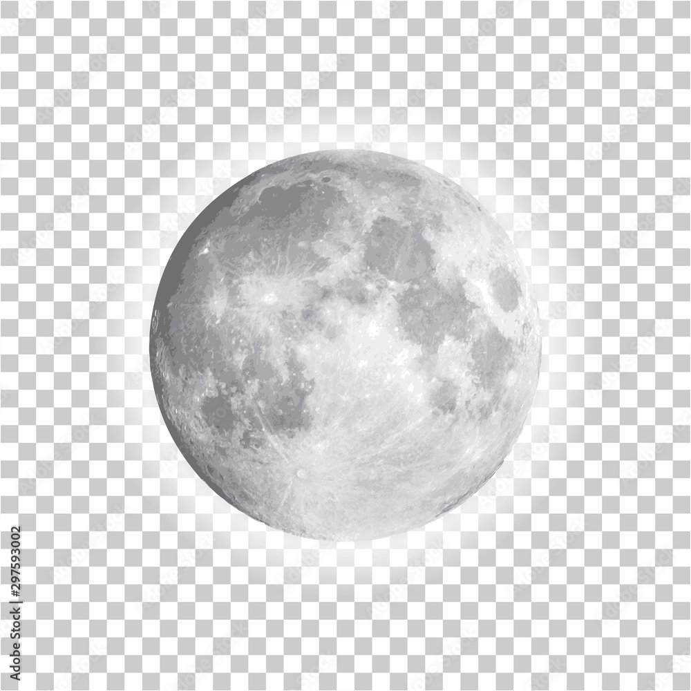Full moon isolated with background, vector - obrazy, fototapety, plakaty 