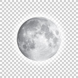 Fototapeta Kosmos - Full moon isolated with background, vector