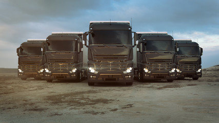 Wall Mural - Semi Truck Fleet