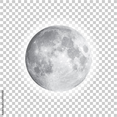 Fotografía Full moon isolated with background, vector