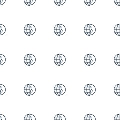 Sticker - globe dollar icon pattern seamless white background