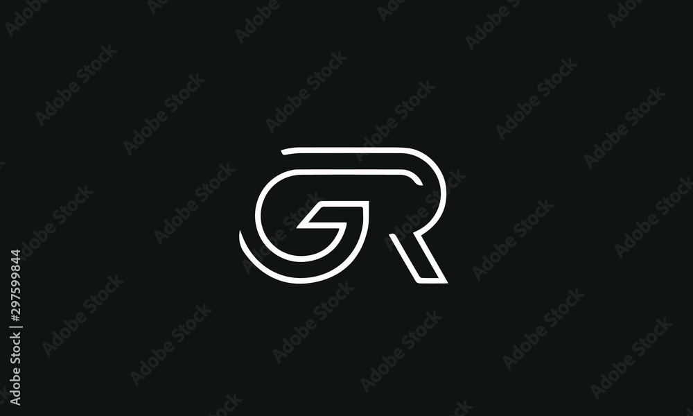 GR and RG or G and R abstract monogram logo letter mark template - obrazy, fototapety, plakaty 