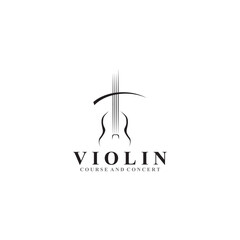 Wall Mural - Violin icon logo design vector template