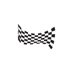 Poster - Race flag icon logo design vector template