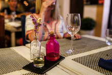 Woman Drinking After Dinner Liqueur At A Restaurant