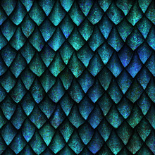 Seamless Texture Of Dragon Scales With Colorful Grunge Pattern, Reptile Skin, 3d Illustration