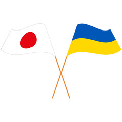 Wall Mural - Japan, Ukraine. National flags. Abstract concept, icon set. Vector illustration.