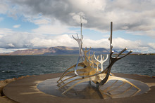 The Sun Voyager Sculpture In Reykjavik, Iceland
