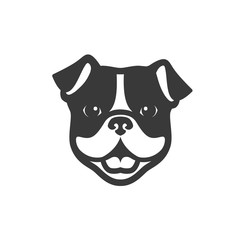 Wall Mural - Bulldog puppy face - isolated outlined vector illustration