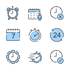 Poster - Simple Set icon template color editable. Time Management pack symbol vector sign isolated on white background illustration for graphic and web design.