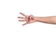 © NaMong Productions - Hand gesture showing number four isolated over the white background.