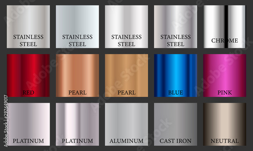 Different metal gradients for design and logo Poster Mural XXL