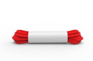 Blank shoelaces for branding and mock up. 3d render illustration.