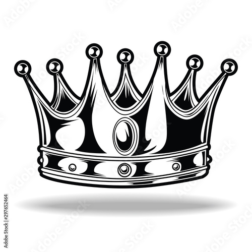 Crown Black And White King Queen Vector Illustrator 5 Buy This