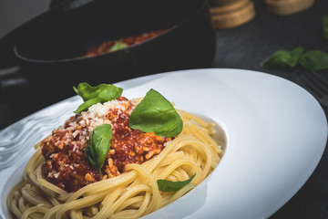 Canvas Print - Italian pasta spaghetti bolognese