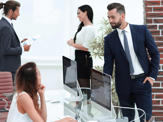 Canvas Print - employees in the workplace in the office.