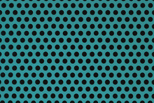 Metal Grid Texture With Holes Close-up, Green Steel Surface, Modern Background