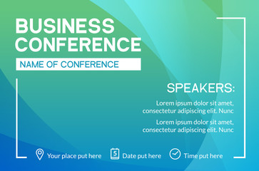 business conference simple template invitation. geometric magazine conference or poster business mee