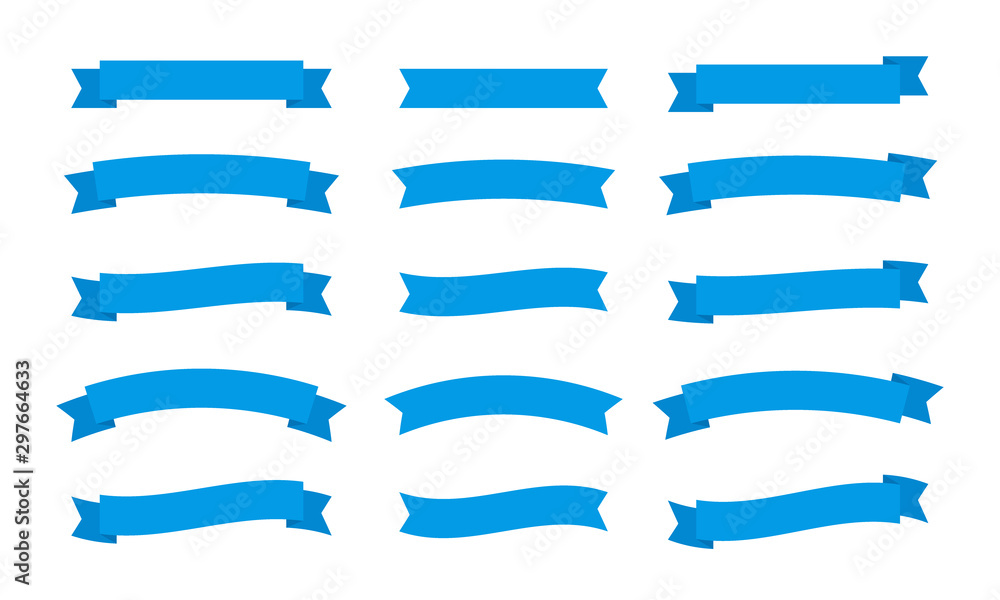 Set different flat vector ribbons banners isolated on white background ...