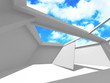© VERSUSstudio - Futuristic White Architecture Design on Cloudy Sky Background