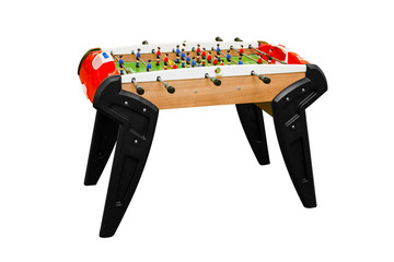 Table football isolated on white. Soccer table isolated. Football table on a white background