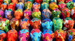 Souvenir colourfully elephants on the market in Luang Prabang, Laos