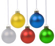 © Markus Mainka - Christmas decoration balls baubles colorful hanging isolated on white