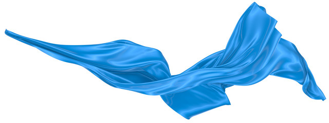 Wall Mural - Abstract background of blue wavy silk or satin. 3d rendering image.