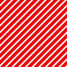 Christmas Candy Cane Stripes Seamless Vector Pattern In Red And White. Popular Winter Holiday Backdrop. Variable Width Stripes. Diagonal Lines Background. Repeating Tile Swatch Included.