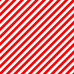 Wall Mural - Christmas Candy Cane Stripes Seamless Vector Pattern in Red and White. Popular Winter Holiday Backdrop. Even Width Stripes. Diagonal Lines Background. Repeating Tile Swatch Included.