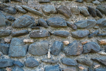 Wall Mural - Texture of old rock wall for background, Medieval stone wall.