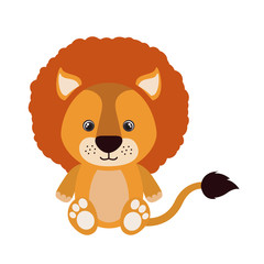 Poster - cute little lion animal character