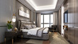 © ivystock - 3D rendering modern bedroom suite in hotel with tv