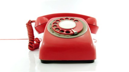 Wall Mural - retro red phone ringing of the hook 