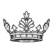 © idimair - Luxury Crown Hand Drawn. Vector illustration isolated on white background. vector
