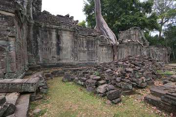 Wall Mural - Scenic ruins of Angkor Wat Temple complex in Cambodia