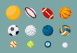 Various sports balls flat vector illustrations set