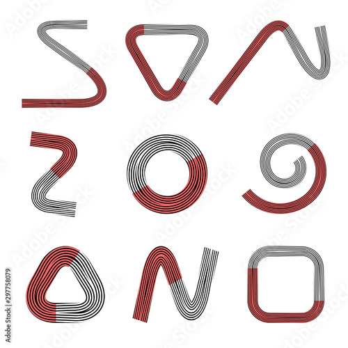 Design elements set. Abstract lines symbols.