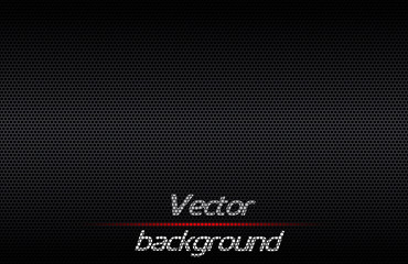 Wall Mural - Carbon perforated fiber texture. Hi tech vector background. Black seamless pattern.