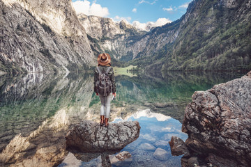 Wall Mural - Young girl with a backpack