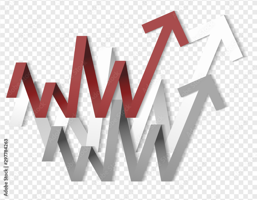 Success business symbol.Growth vector diagram with arrow going up ...