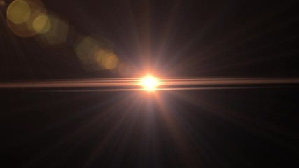 Wall Mural - sunlight with flare on black.sun rise motion design.digital lens flare background.