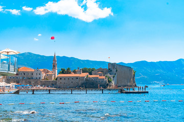 Canvas Print - Old Town Budva Coastline