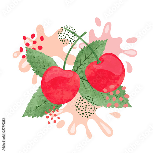 Cherry juice vector illustr...