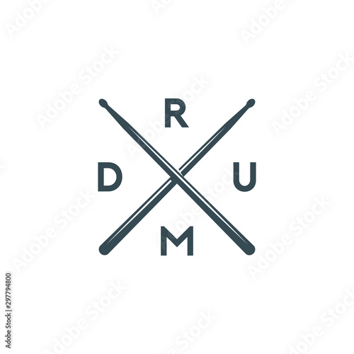 Fotografía Vector logo of drum school